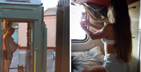 Голые в поезде подсмотренное