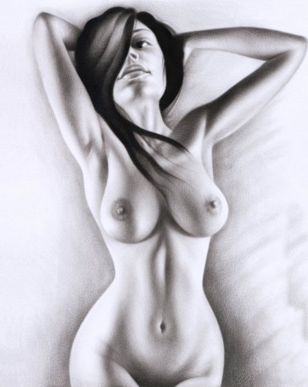 Рисунки карандашом голые девки