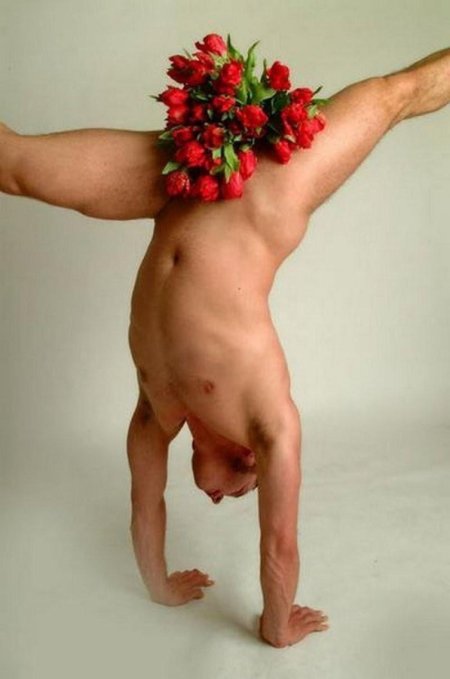 Мужик с цветами