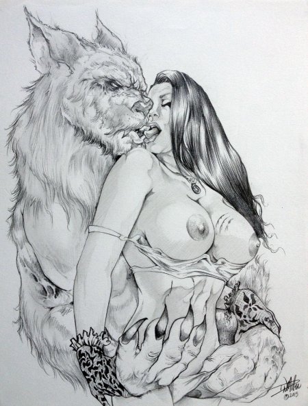 Волк Эротический рисунок