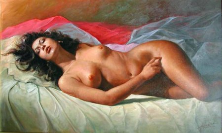 Голые женщины в постели ретро