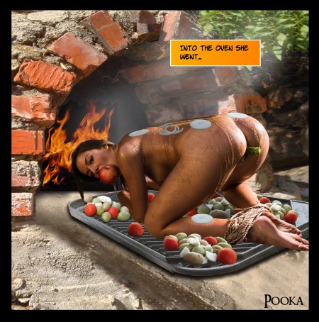 Девочку жарят на костре голой