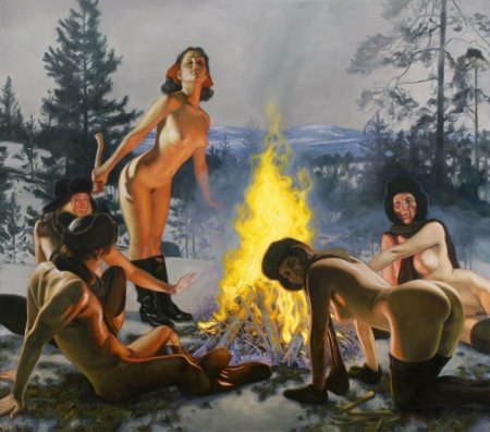 Ведьма голышом на костре