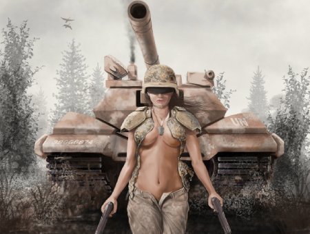 Эротические девочки на танках