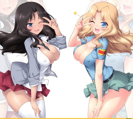 Girls und Panzer Kay и Дарджилинг Юри хентай
