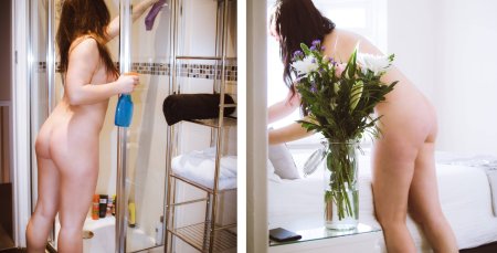 Голые женщины за домашними делами