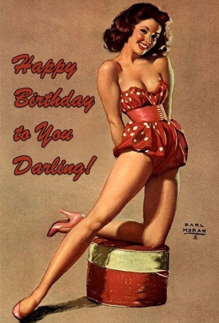 Открытки с днем рождения в стиле пин ап