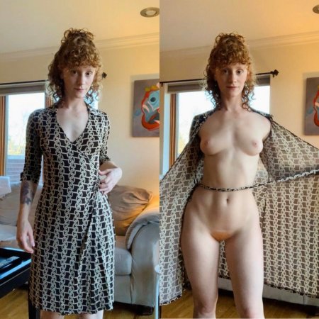 Зрелая в одежде и без одежды