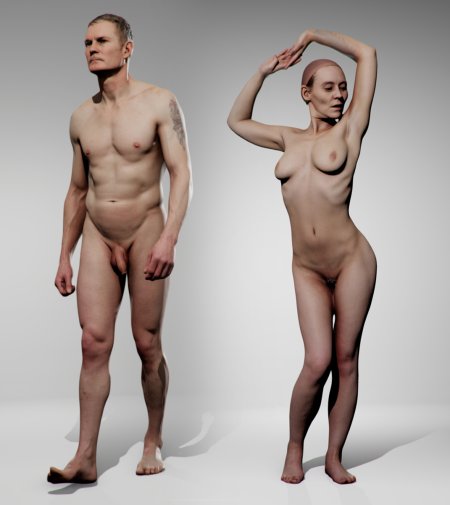 Анатомия голые мужчина и женщина