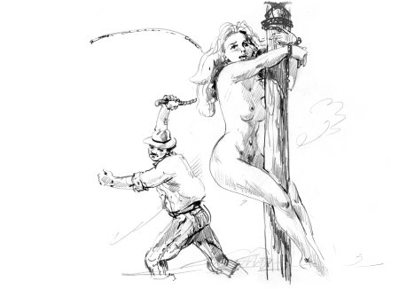 Порка кнутом голой женщины