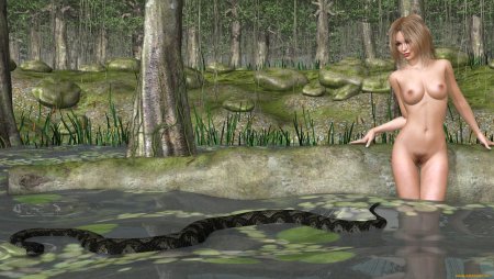 Девушка и змея 3д