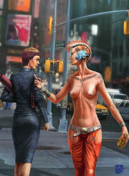 Голая фотосессия в стиле киберпанк