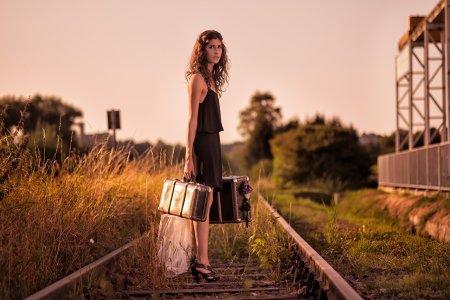 Фотосессия с чемоданом