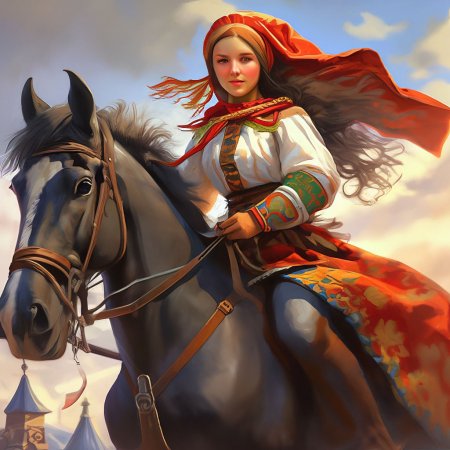 Казачка на коне