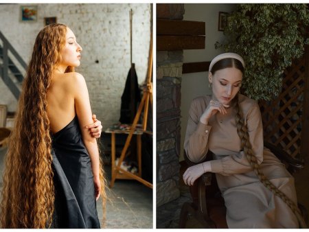 Девушка заплетает волосы