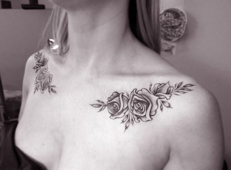 Тату на ключице женские