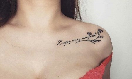 Тату на ключицах для девушек