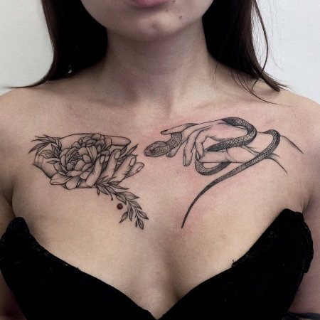 Тату на ключицах для девушек