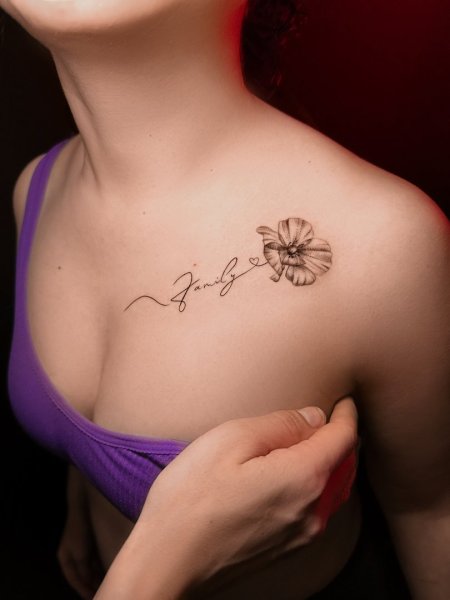 Тату для девушек на ключице