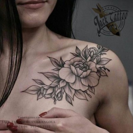 Тату на ключицах для девушек