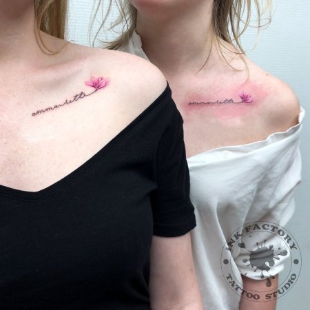Татуировка на ключице для девушек