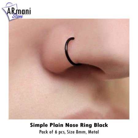 Пирсинг носа кольцо сбоку