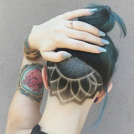 Выбритый затылок узоры