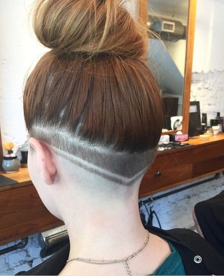 Стрижка с выбритым затылком