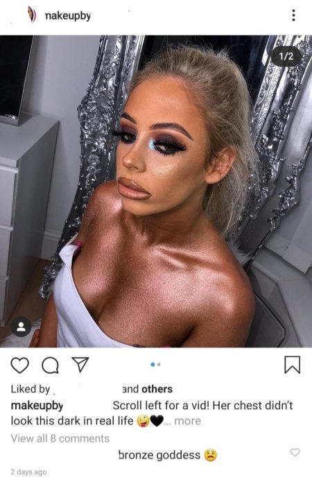 Девушка переусердствовала с косметикой