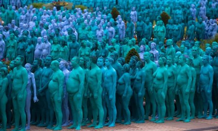 Spencer Tunick naked people на съемках