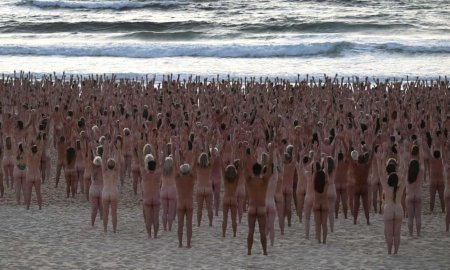 Spencer Tunick naked people на съемках