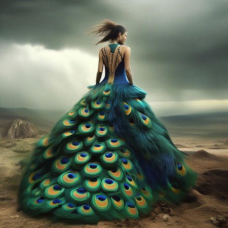 Платье павлин