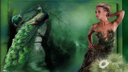Девушка павлин