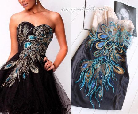 Платье в стиле павлин