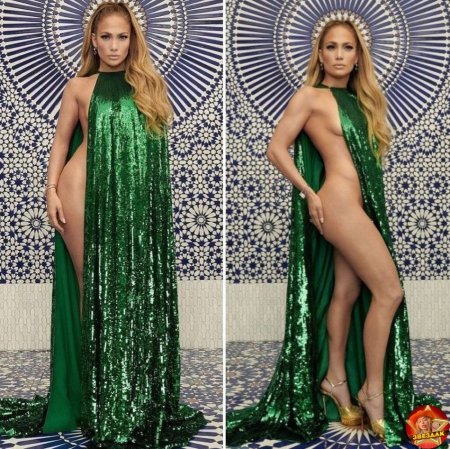 Дженнифер лопес в зеленом платье 2018