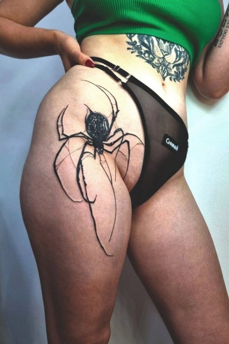 Тату с пауком