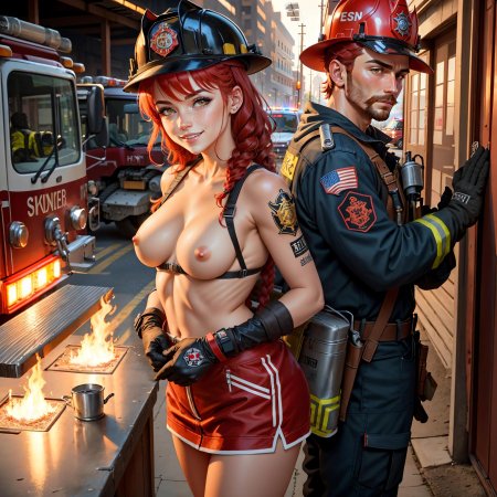 Девушка пожарная