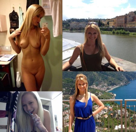 Селфи одетых раздетых девушек