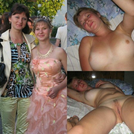 Одетые и раздетые мать и дочь