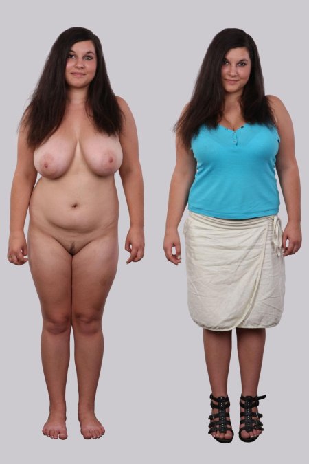 Полные женщины одетые и раздетые