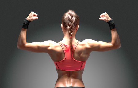 Женская спина спортивная