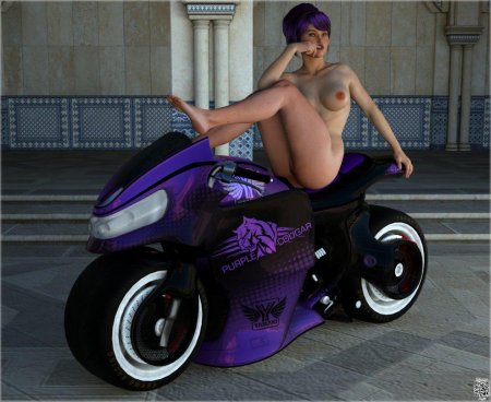 Девушка на мотоцикл