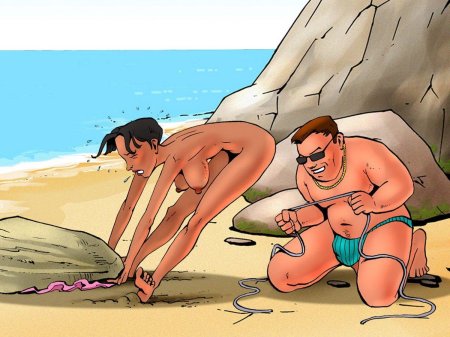 Карикатуры на пляже