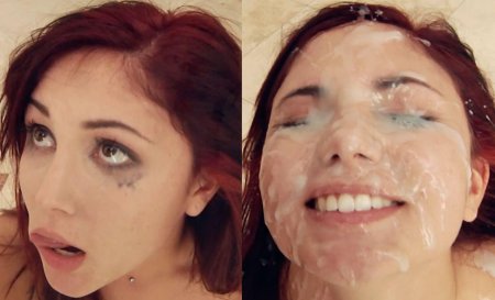 Лица девушек до и после буккаке