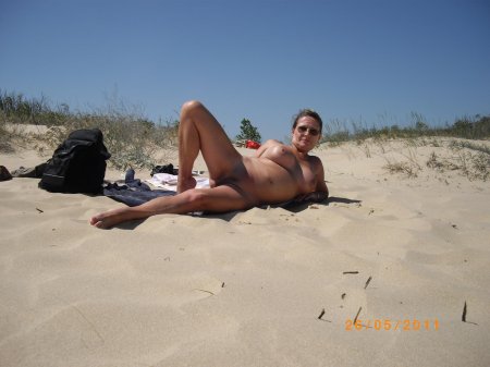 Милфа на пляже