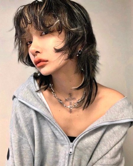 Маллет стрижка корейская женская