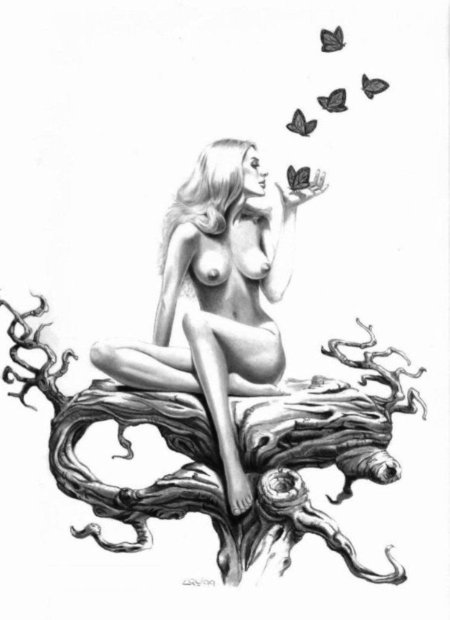 Рисунки карандашом фэнтези красивые