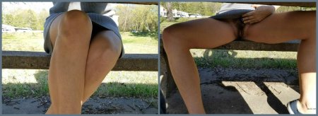 Мастурбация на улице без трусиков