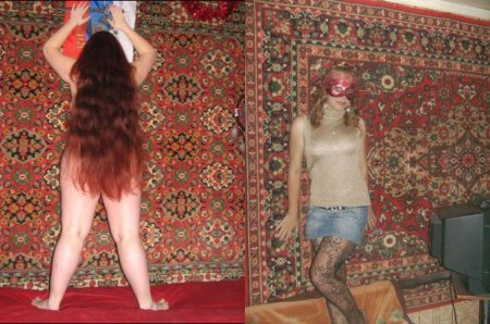 Девушка на фоне ковра