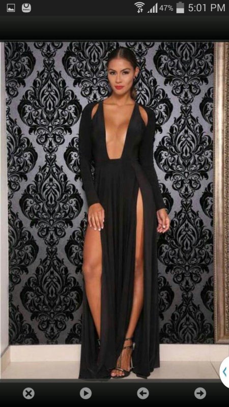 Платье с разрезом вечернее